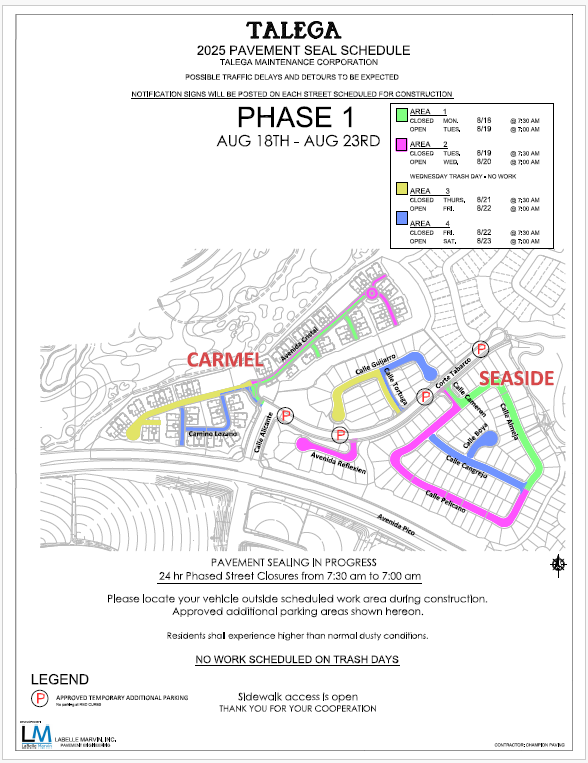 Carmel & Seaside street sealing map