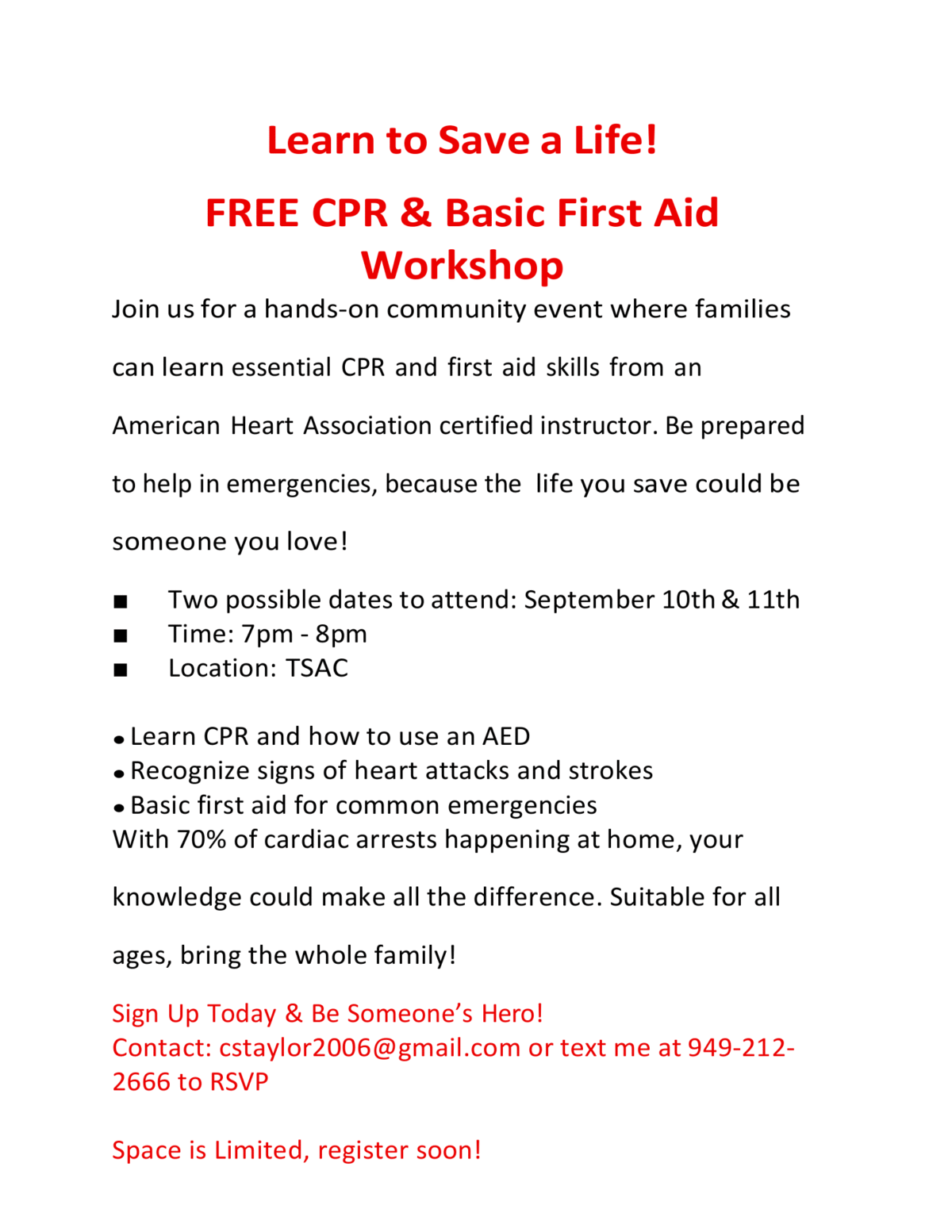 Learn to Save a Life